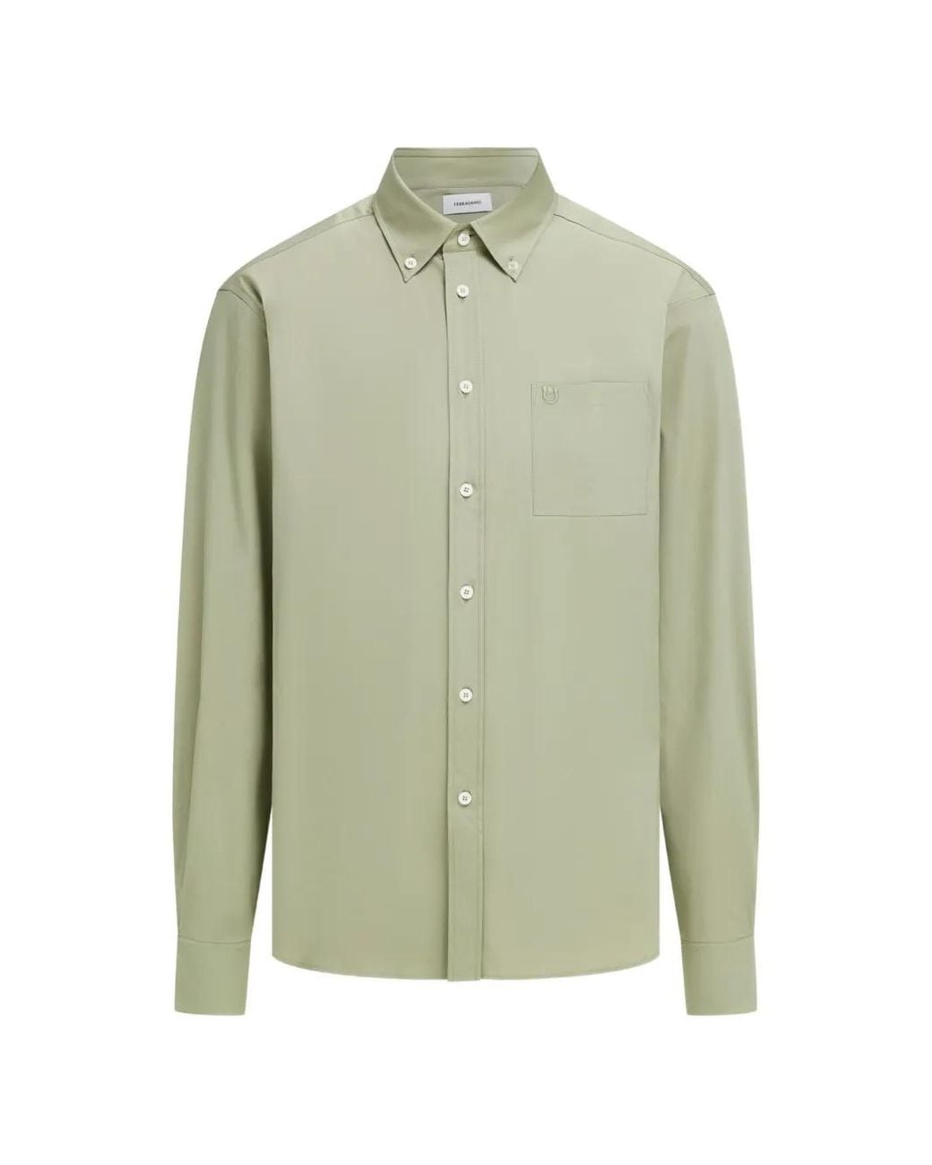 Ferragamo Green Button Down Shirt for men