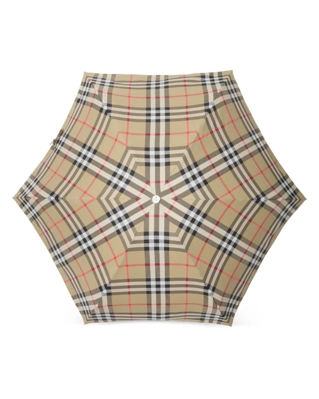 Ombrello Con Stampa Check di Burberry in Natural