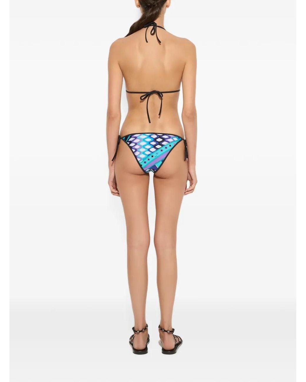 Emilio Pucci Blue Vivara-Print Bikini Bottom