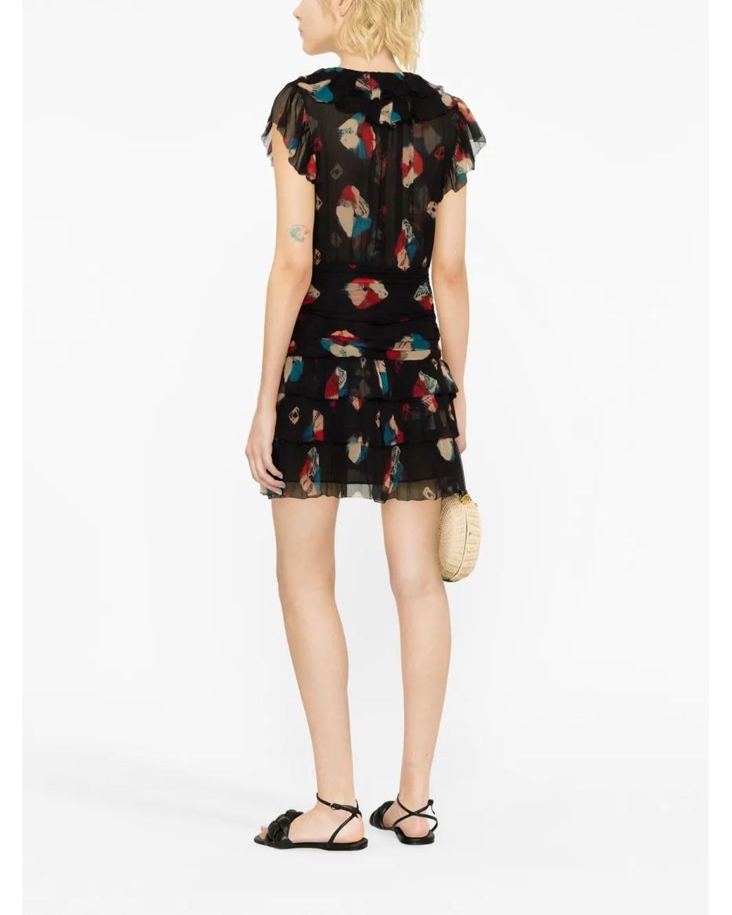Ulla Johnson Black Zina Graphic-Print Minidress