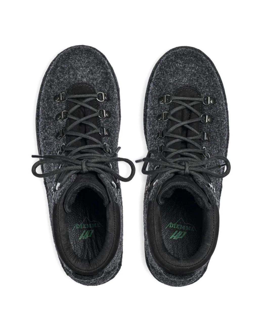 Diemme Black Felt Lace-Up Boots for men