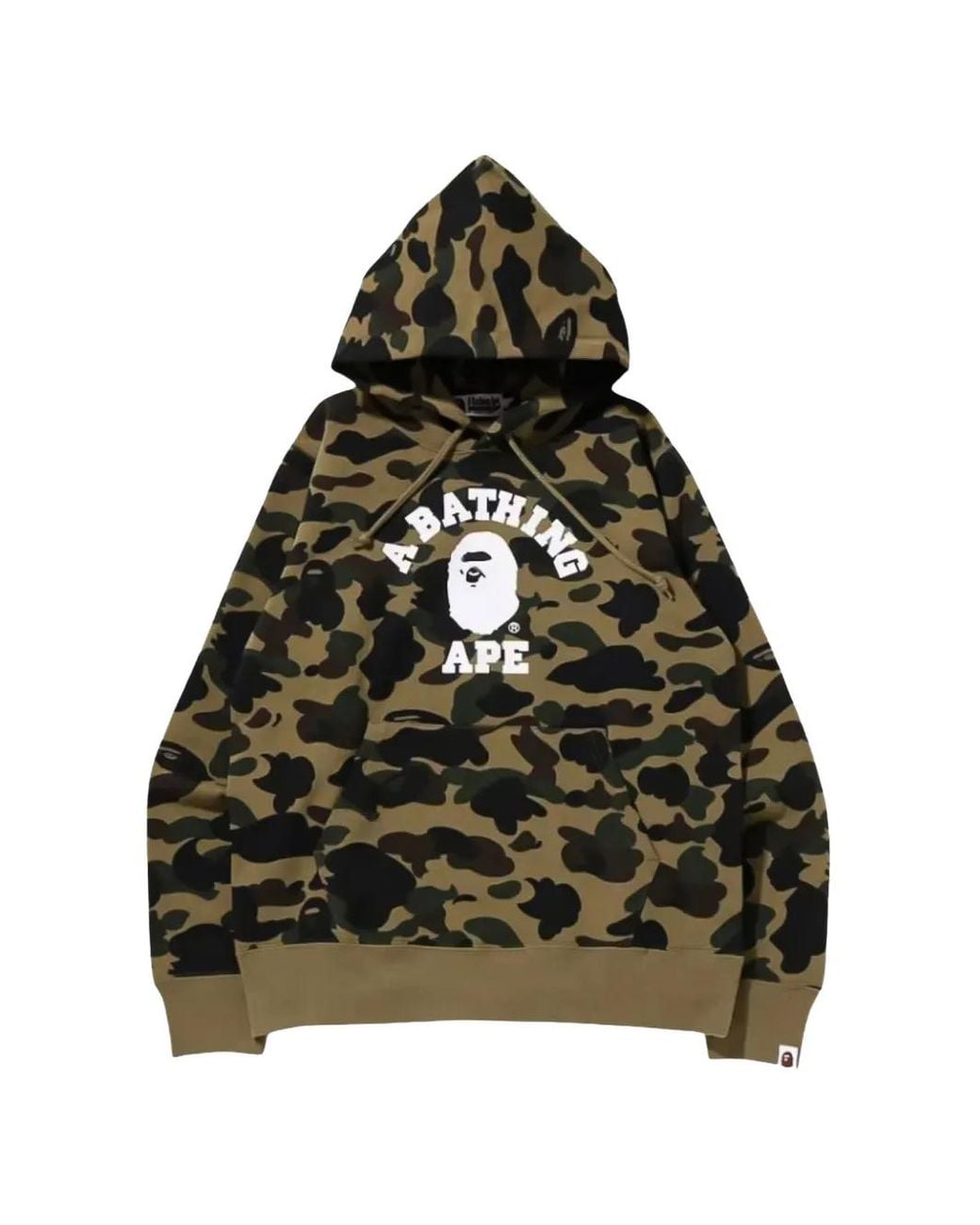 A Bathing Ape Black 1St Camo College Hoodie for men