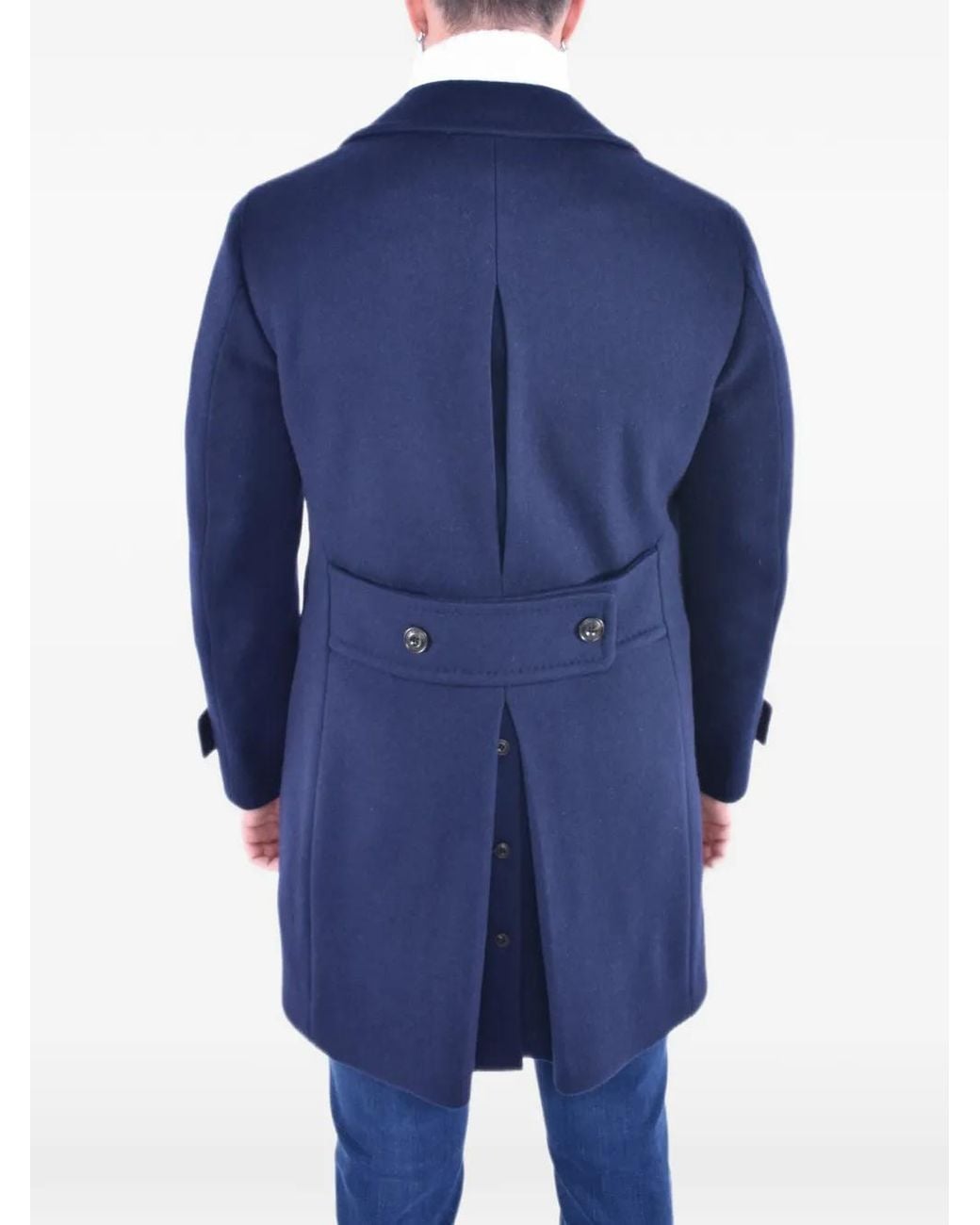 L.b.m. 1911 Blue Double-Breasted Wool Coat for men