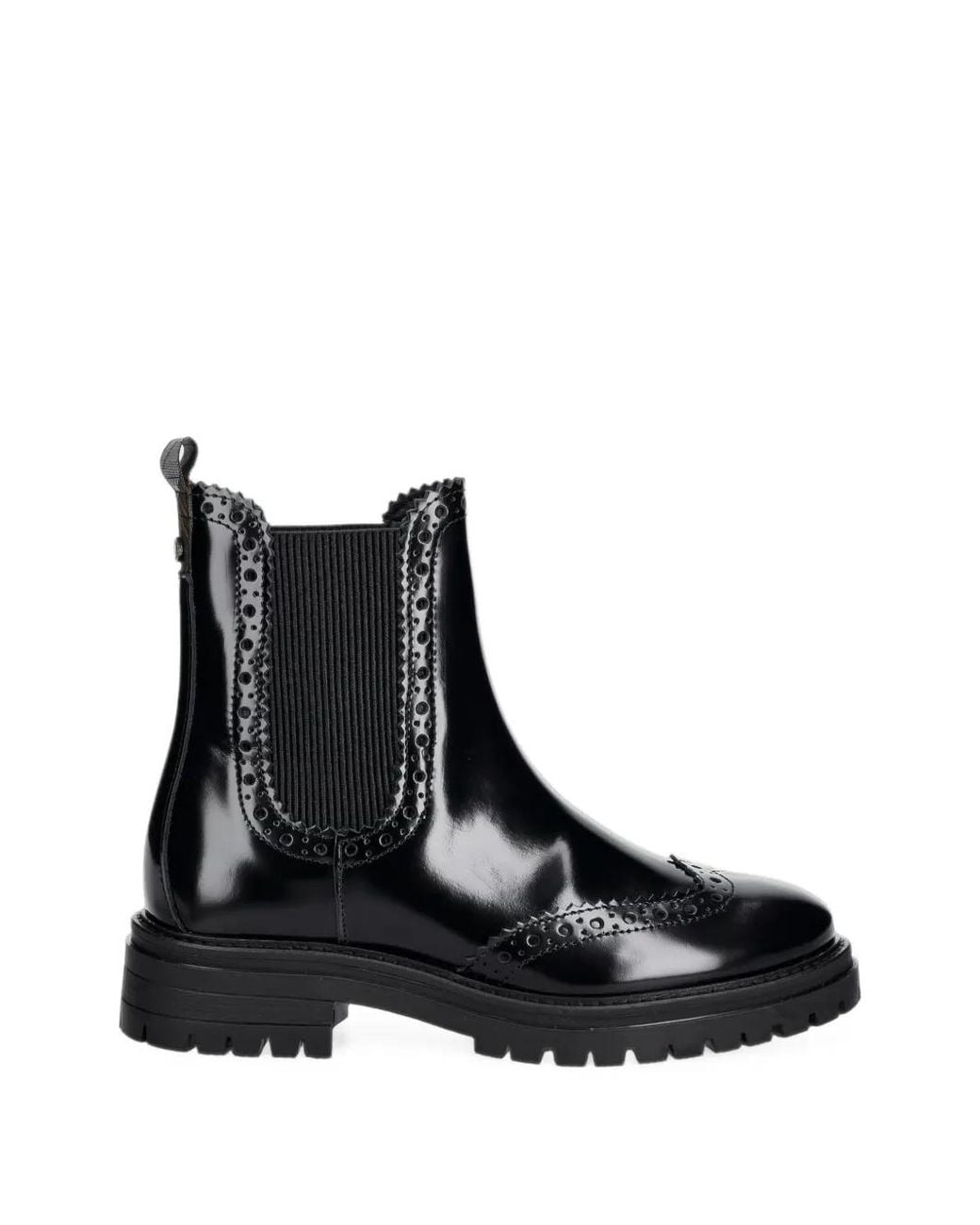 Barbour Black Fawne Brogue-Detail Chelsea Boots