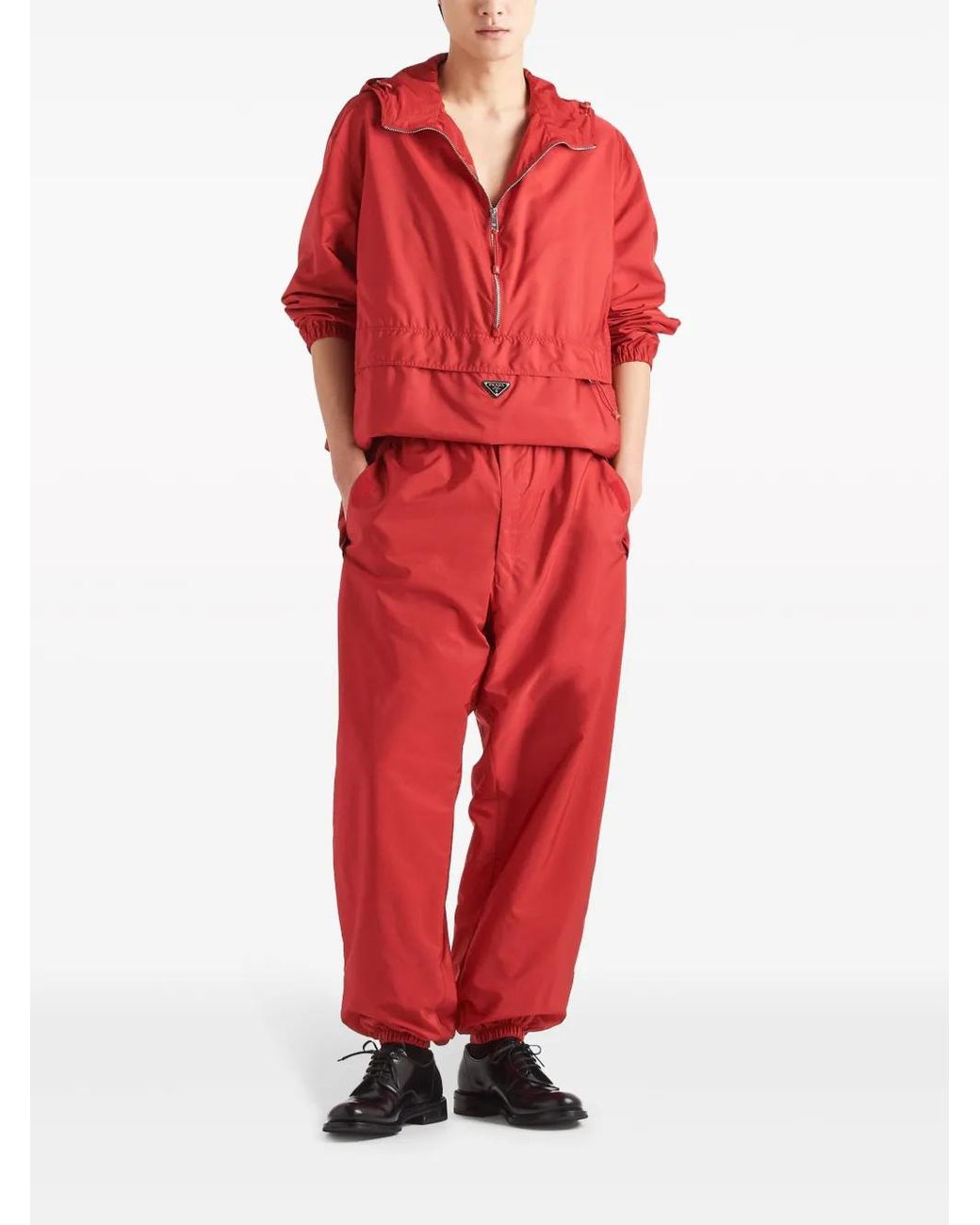 Prada Red Re-Nylon Track Pants for men