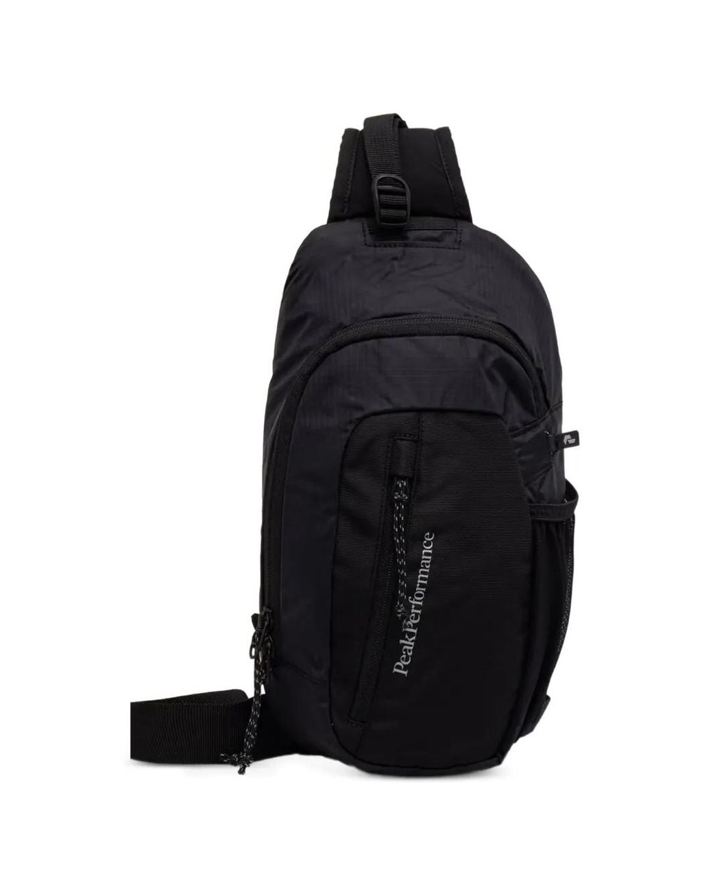 Peak Performance Black Sac À Dos Outdoor Monobretelle À Logo Imprimé