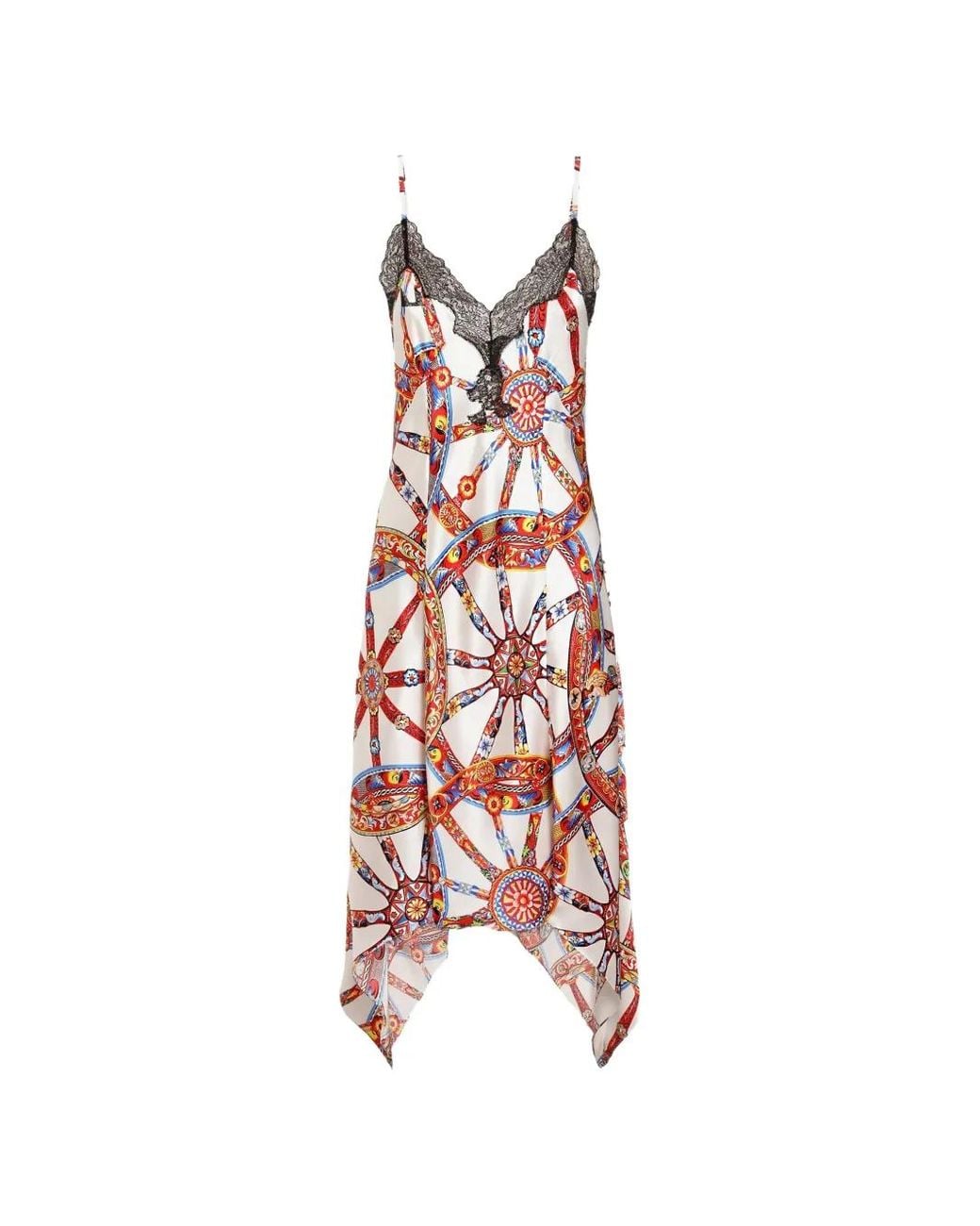 Dolce & Gabbana White Silk Satin Carretto Dress