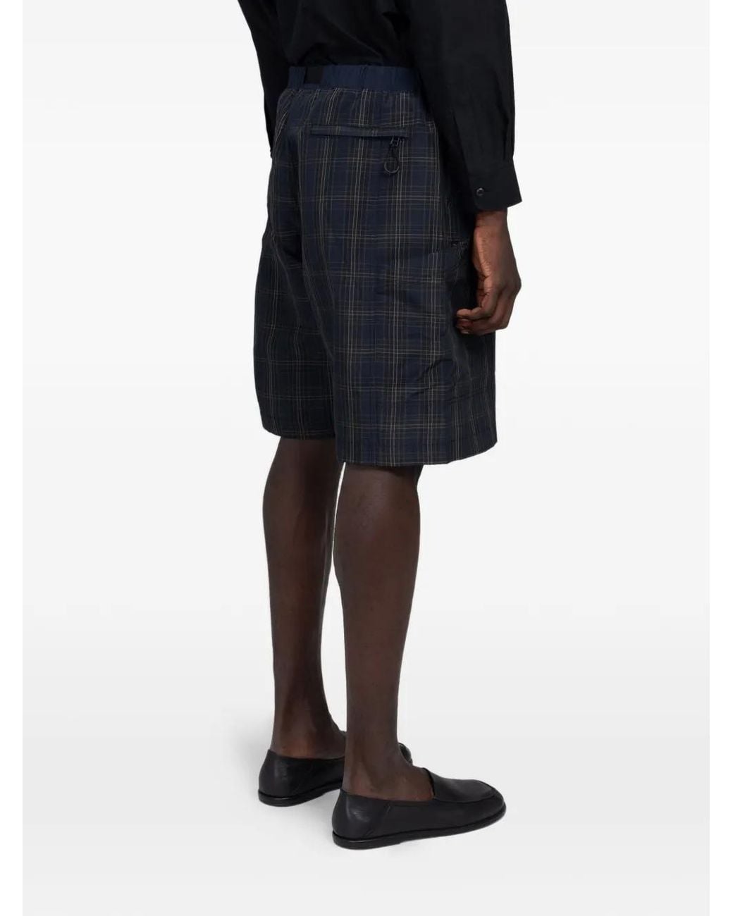 Comme des Garçons Black Check-Pattern Belted Shorts for men