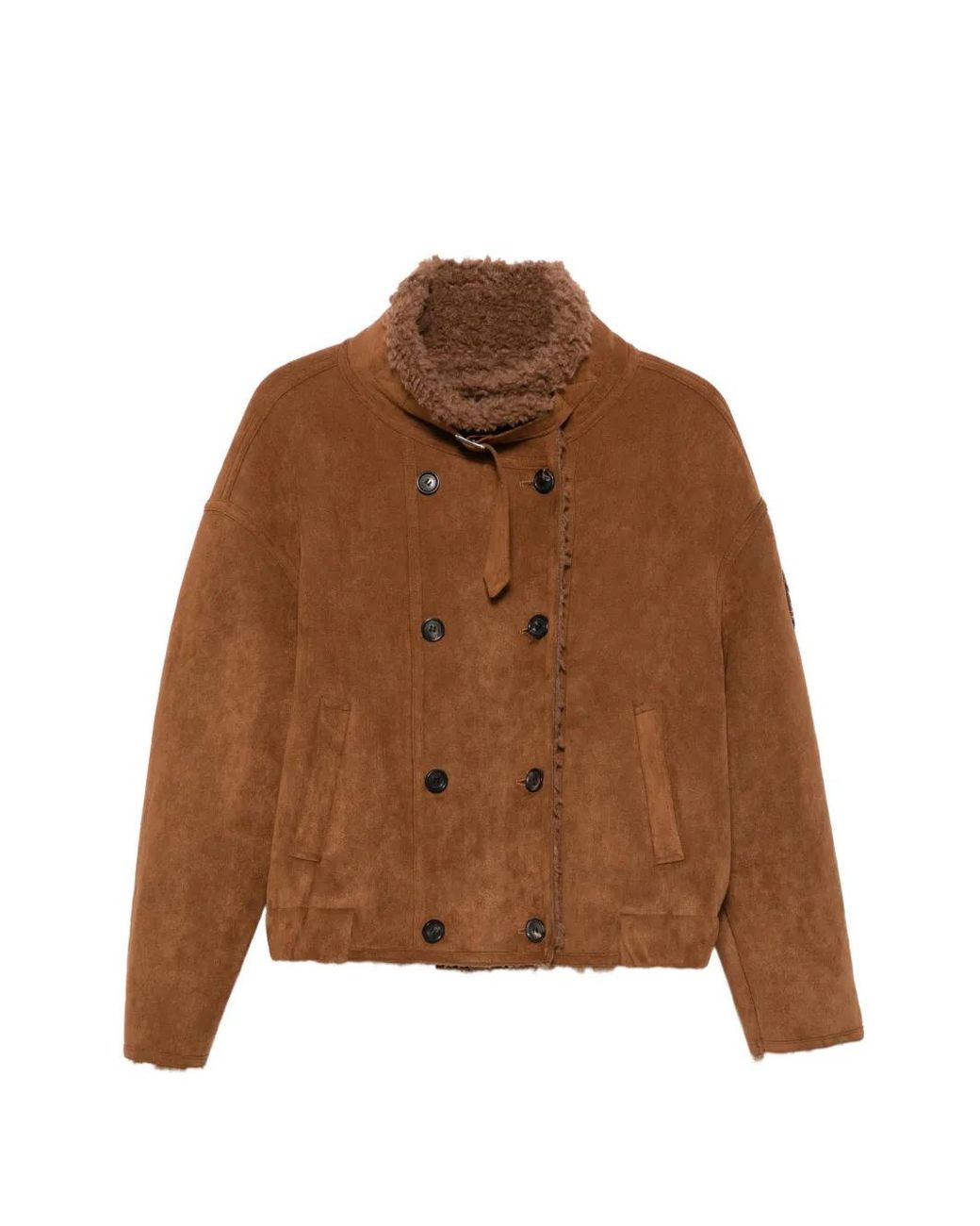 ERMANNO FIRENZE Brown Side-Pocket Double-Breasted Coat