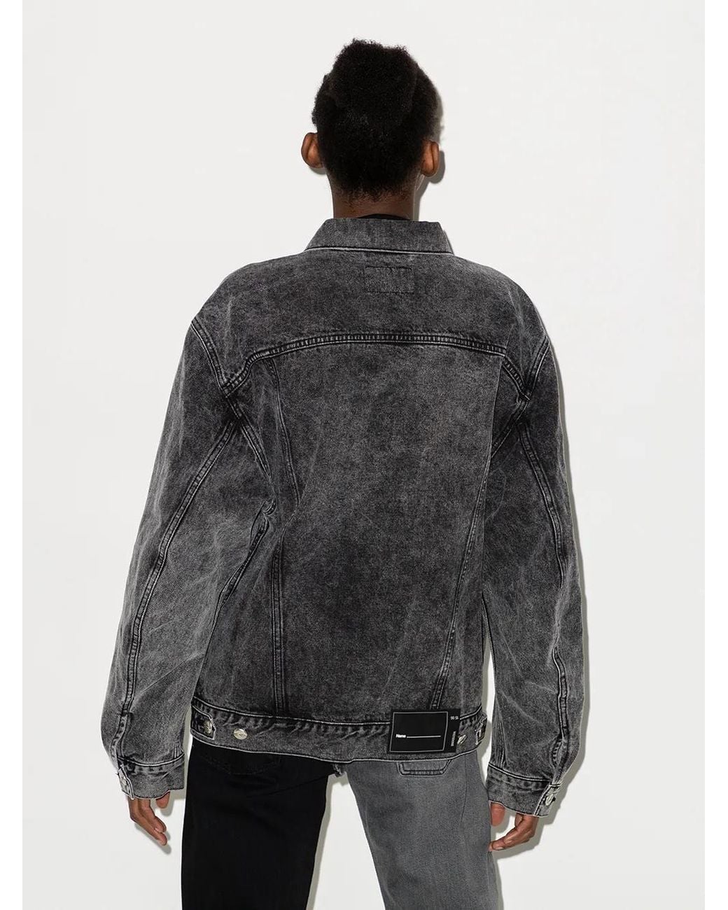 we11done Black Logo Patch Denim Jacket