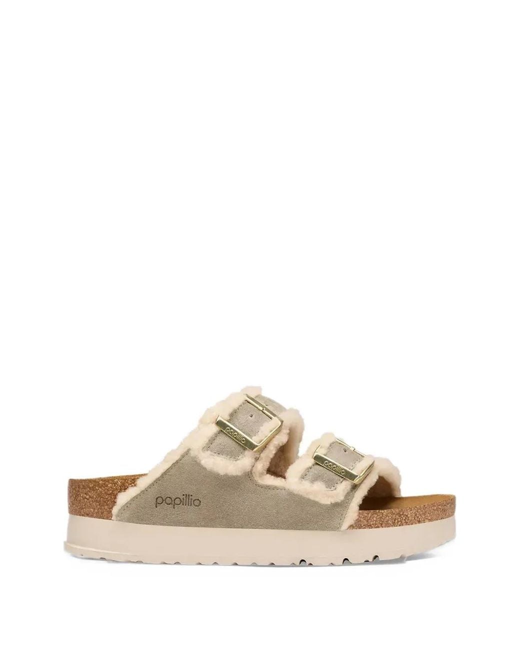 Birkenstock White Boston Chunky Shearling Sandals