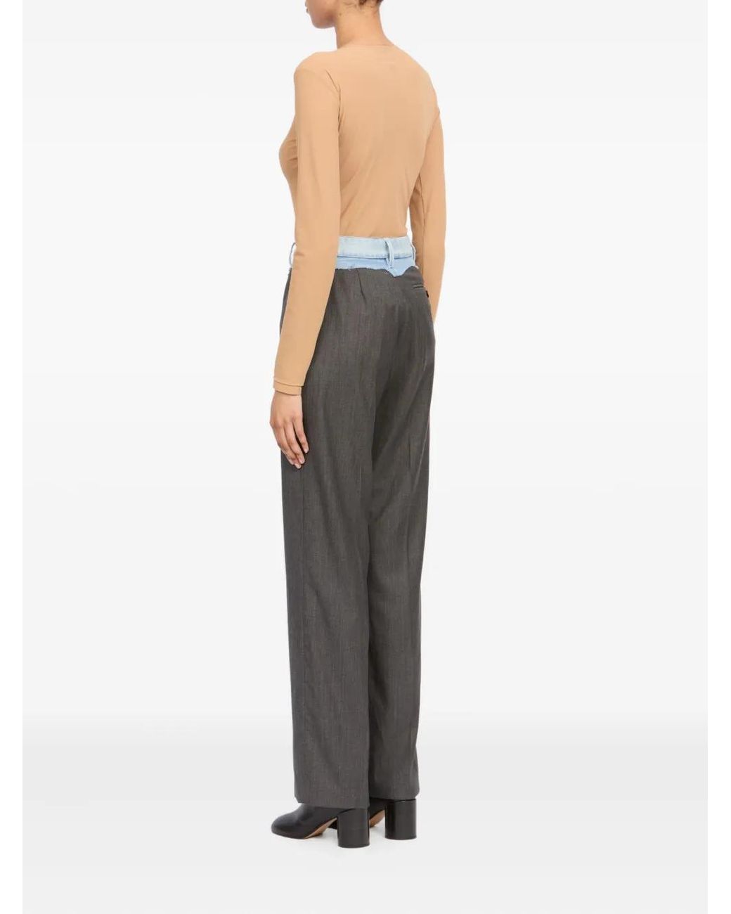 MM6 by Maison Margiela Gray Denim Panel Trousers