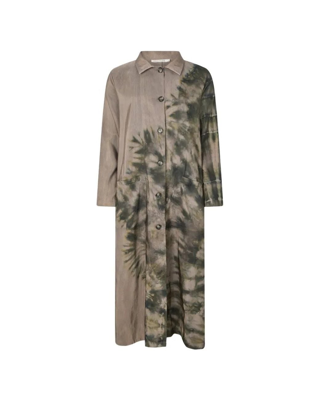 Rabens Saloner Natural Celine Tie-Dye Corduroy Coat
