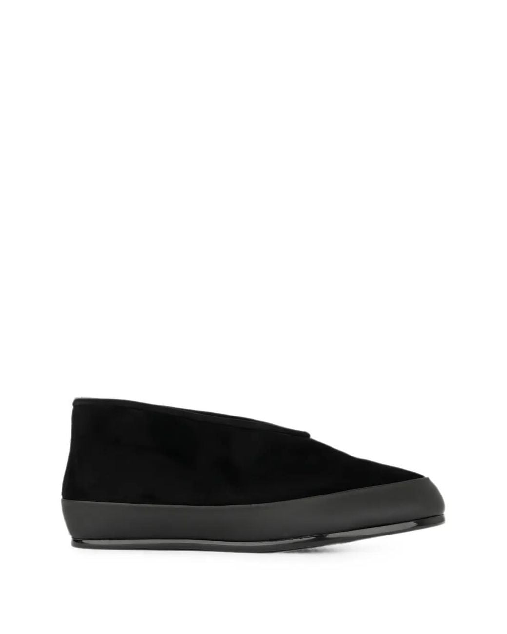 Linda Baumann Black Suede Slip-On Loafers