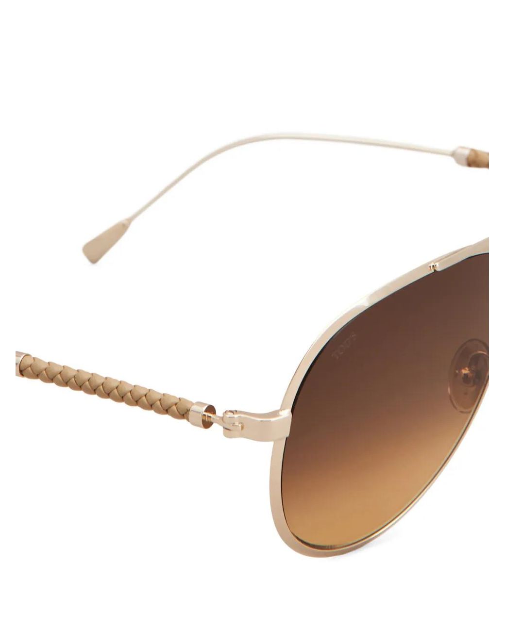 Tod's Brown Braided Pilot Sunglasses
