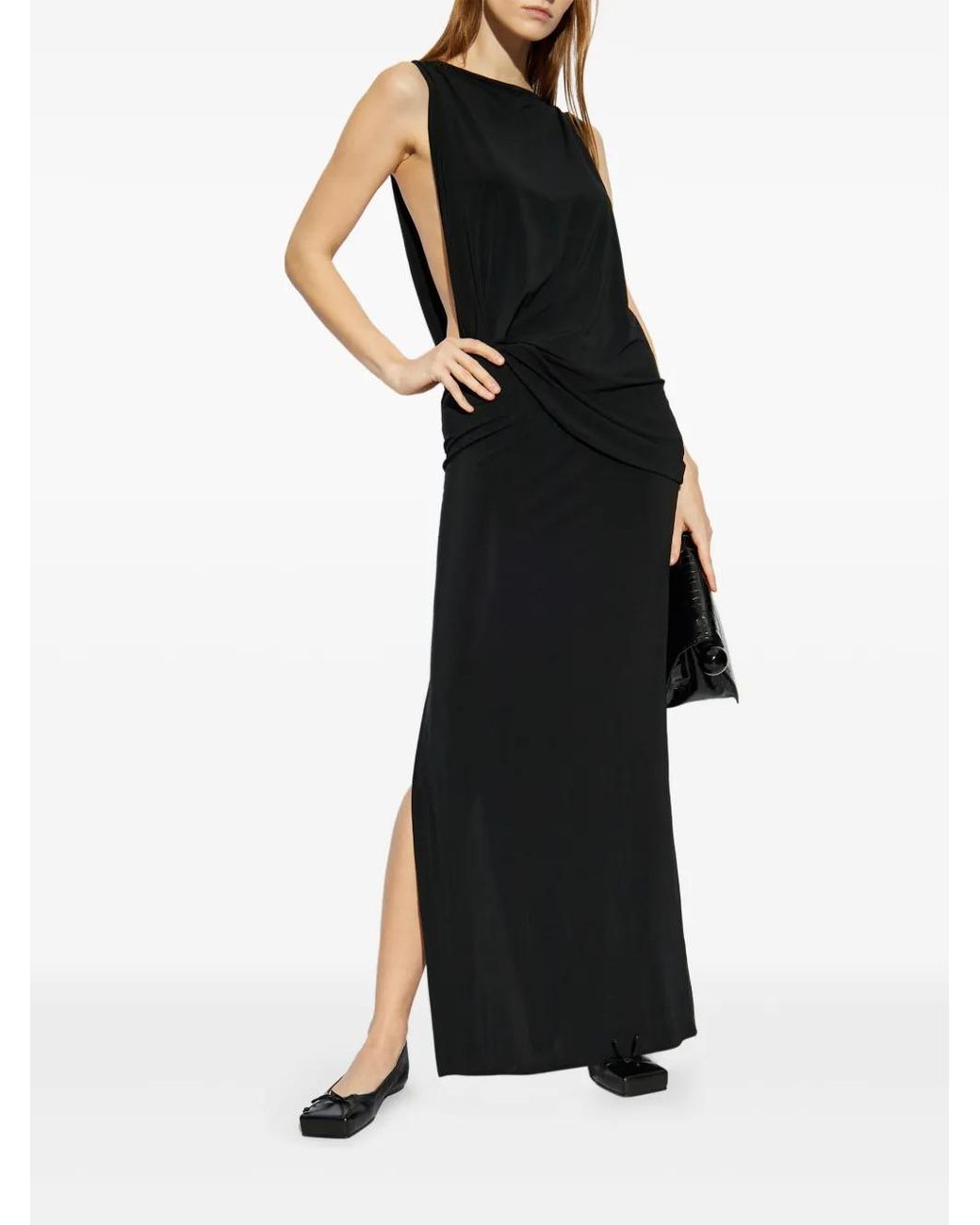 Jacquemus Black Peplo Long Dress