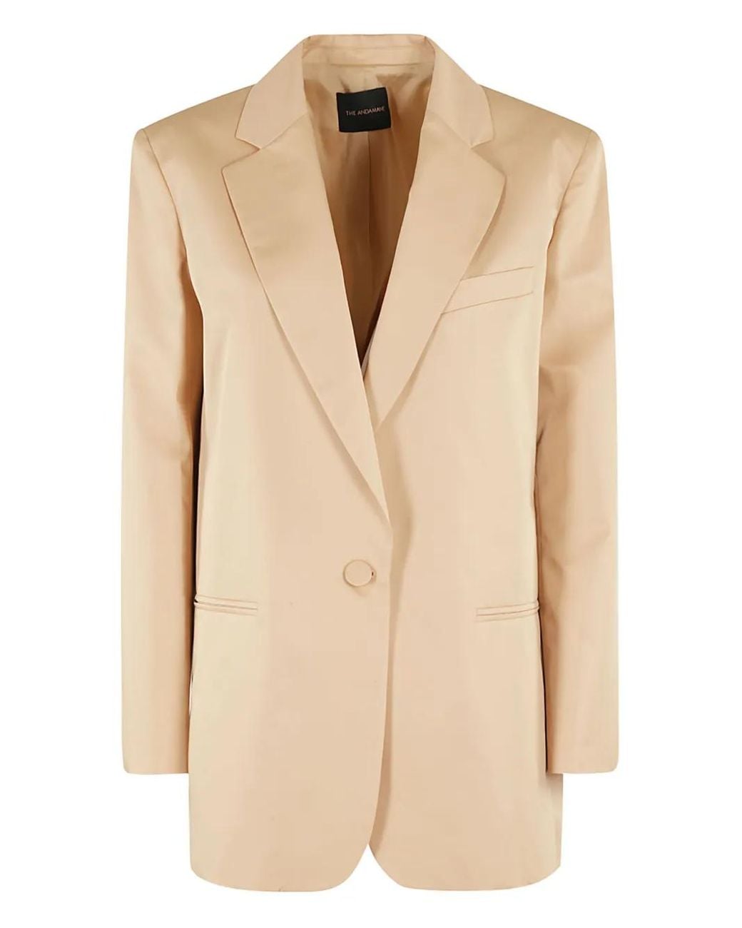 ANDAMANE Natural Single-Breasted Blazer