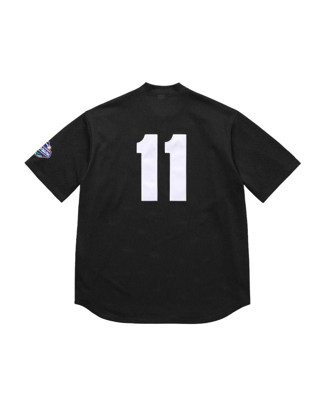 Supreme Black Logo Henley Top for men