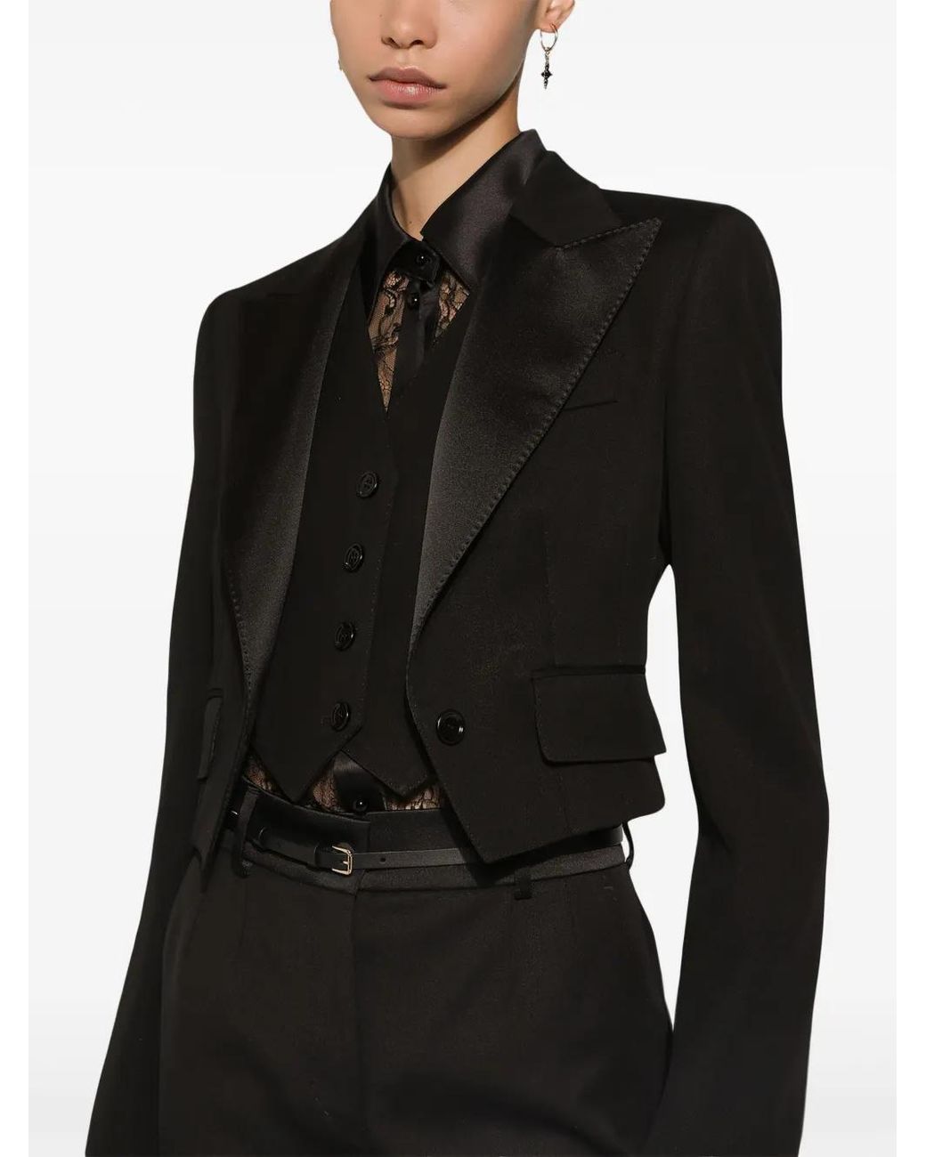 Dolce & Gabbana Black Wool Cady Tailored Blazer