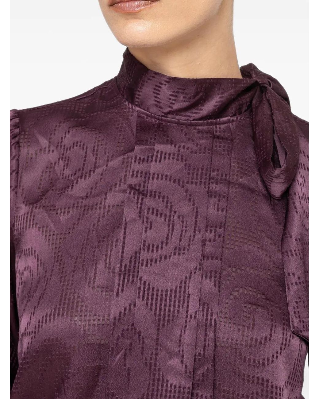 Nissa Purple Satin Viscose Top