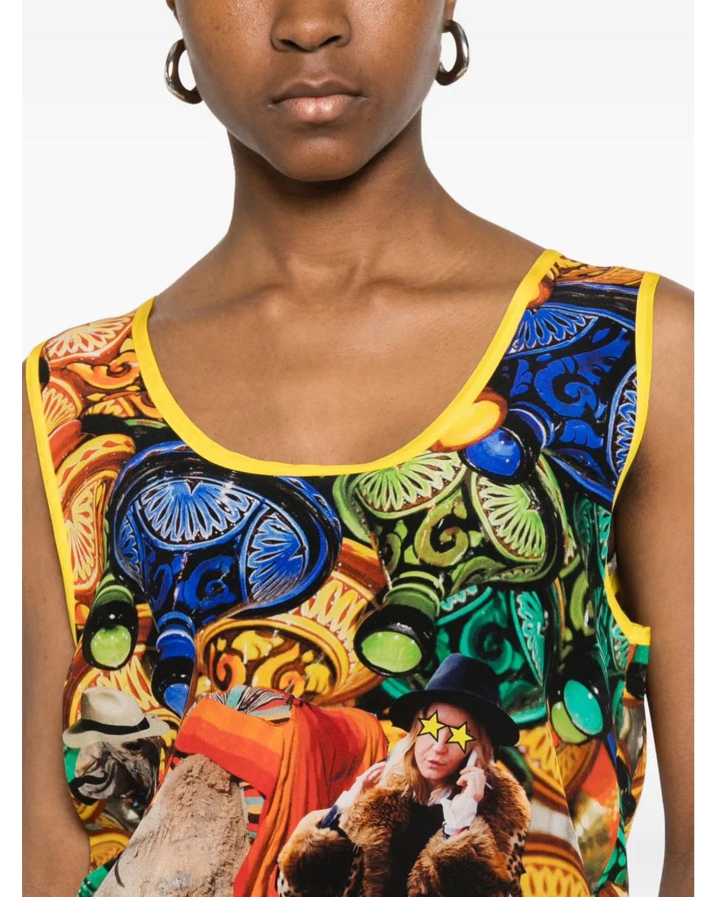 The Artistylist Orange Graphic-Print Tank Top