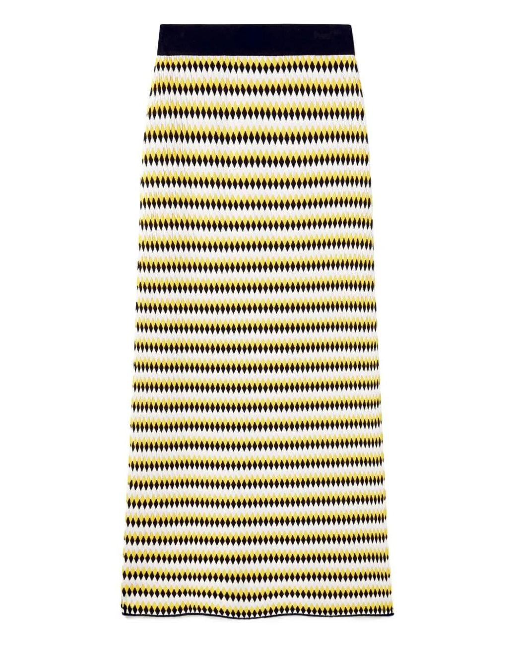 LaDoubleJ Yellow Striped Midi Skirt