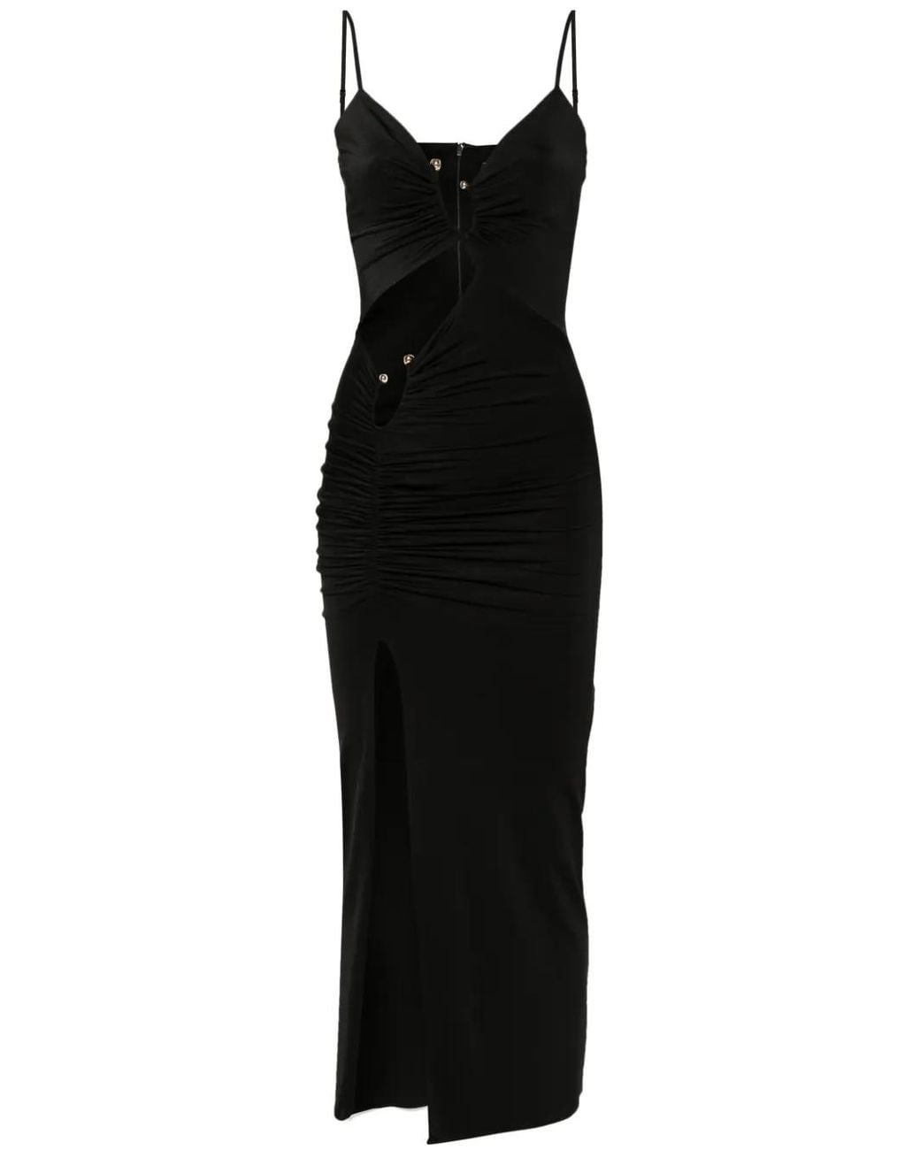 Nissa Black Cut-Out Midi Dress