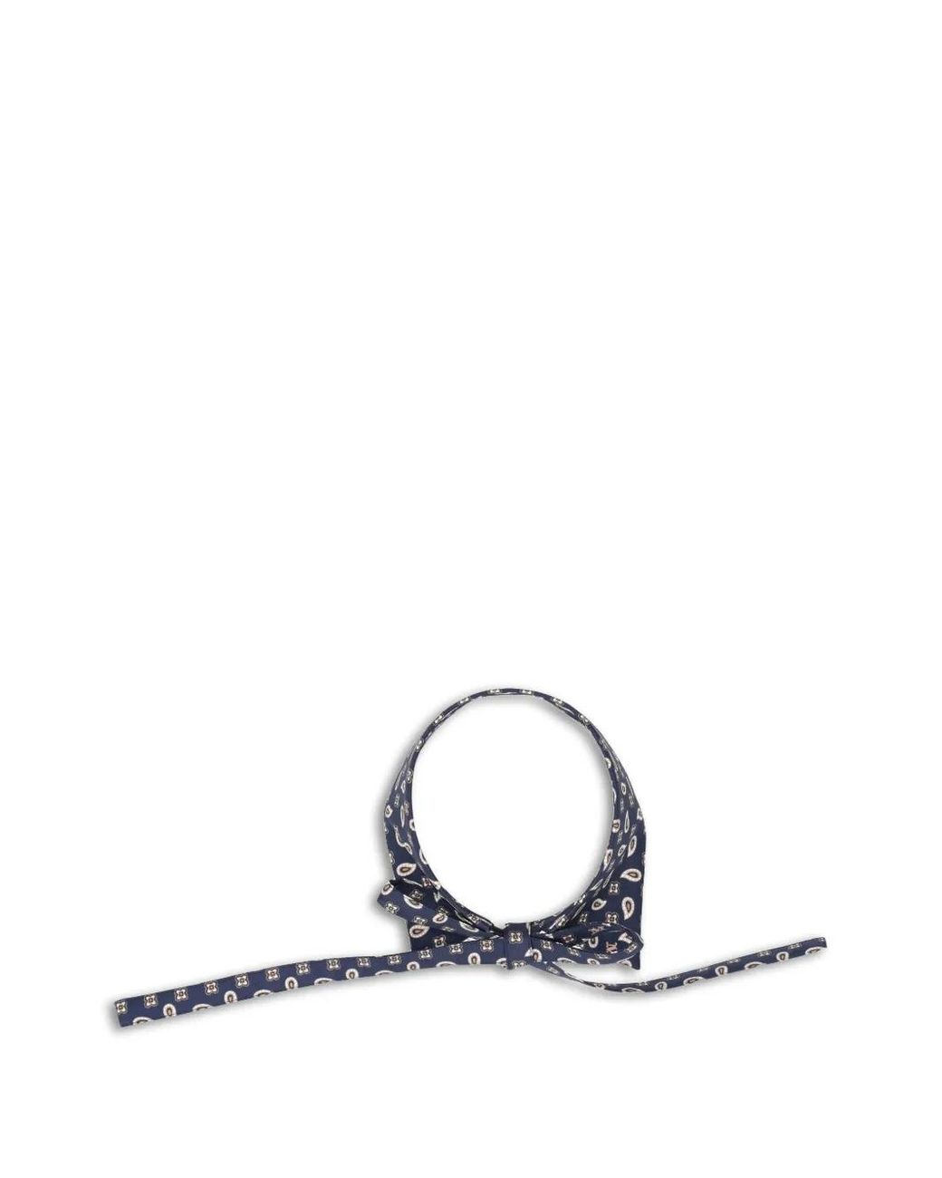 Max Mara White Printed Silk Collar