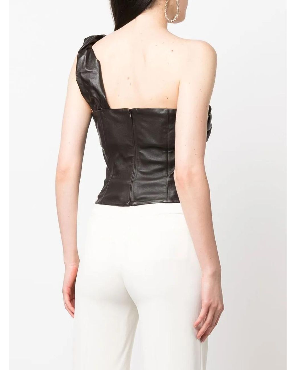 The Mannei Black Colmar Twisted Leather Top