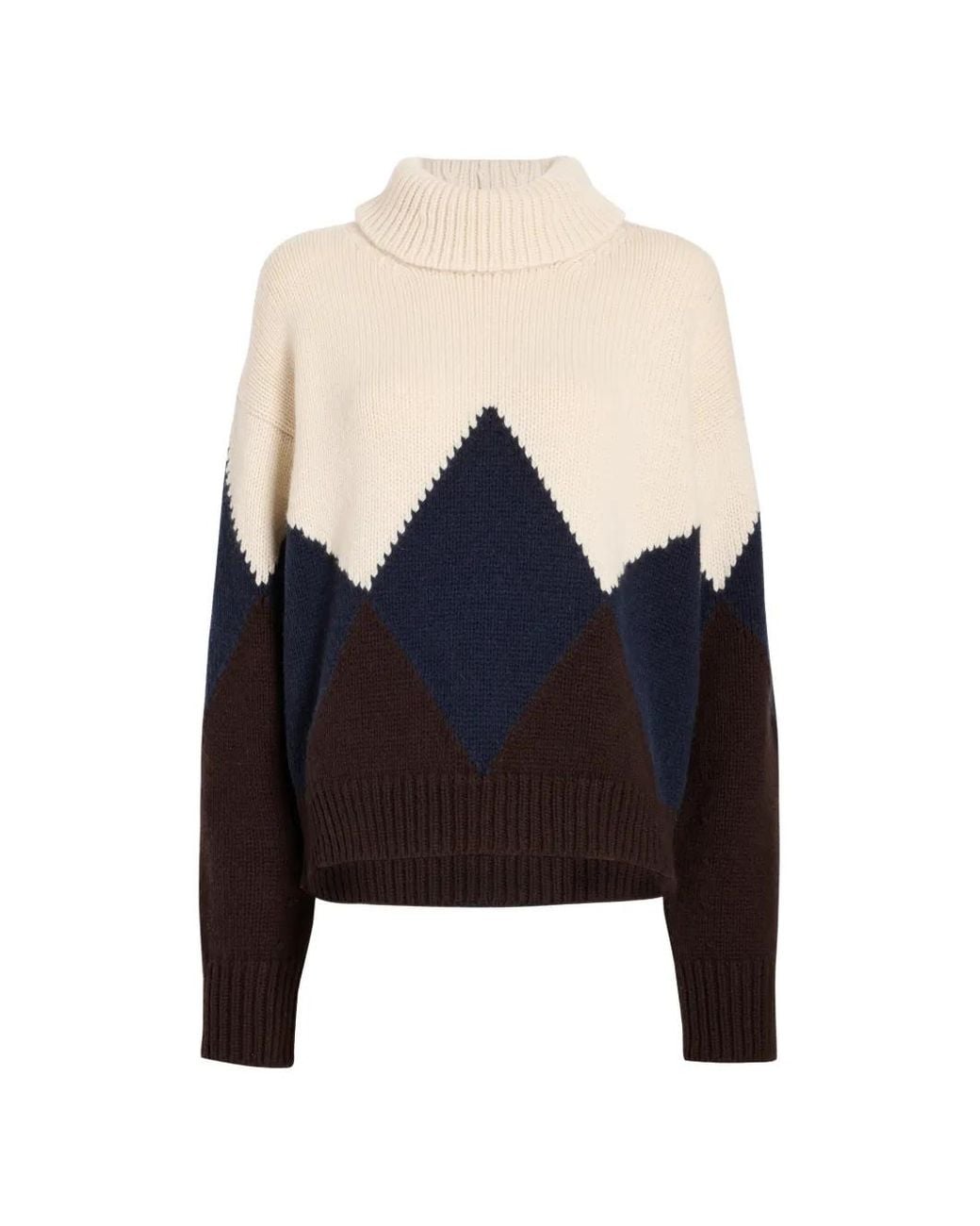 Proenza Schouler Blue Oren Intarsia Turtleneck