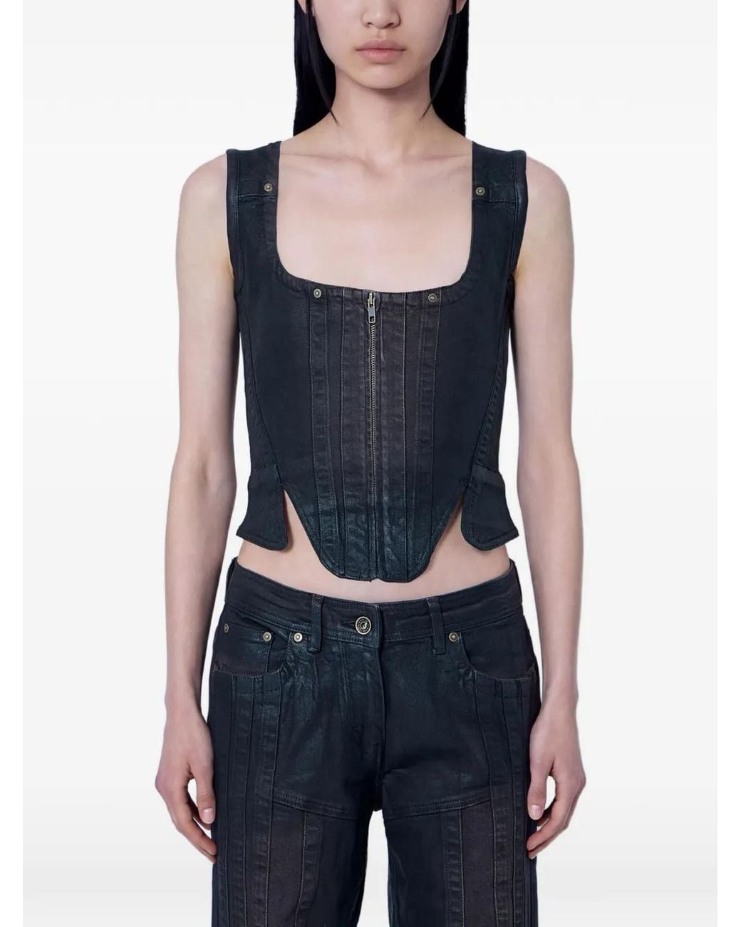 KNWLS Blue Alice Corset Top