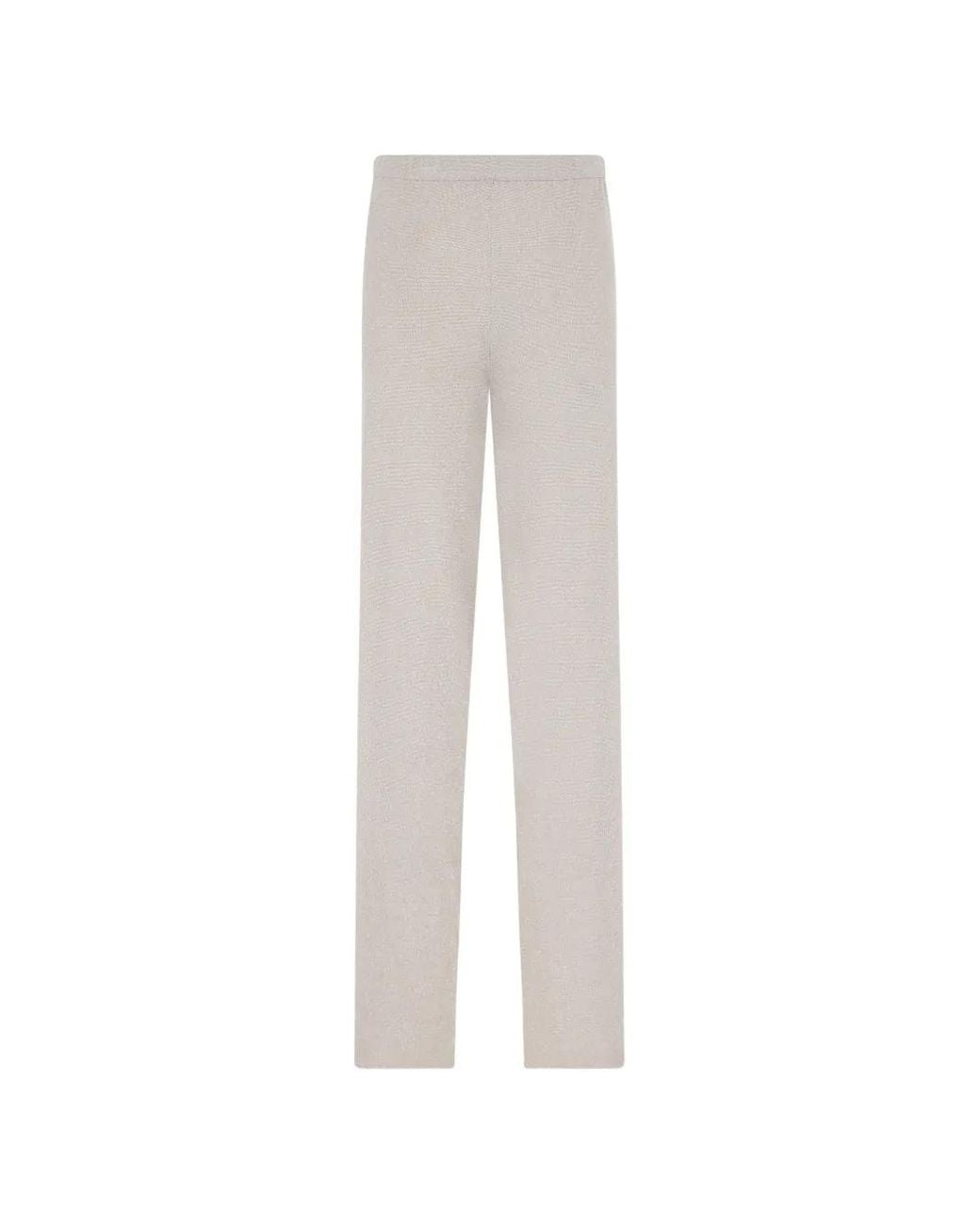 Roberto Collina White Fine-Knit Trousers