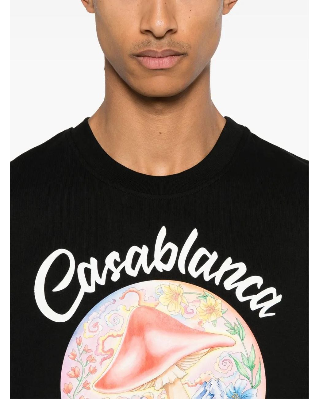 Casablanca Black Mushroom Emblem T-Shirt for men