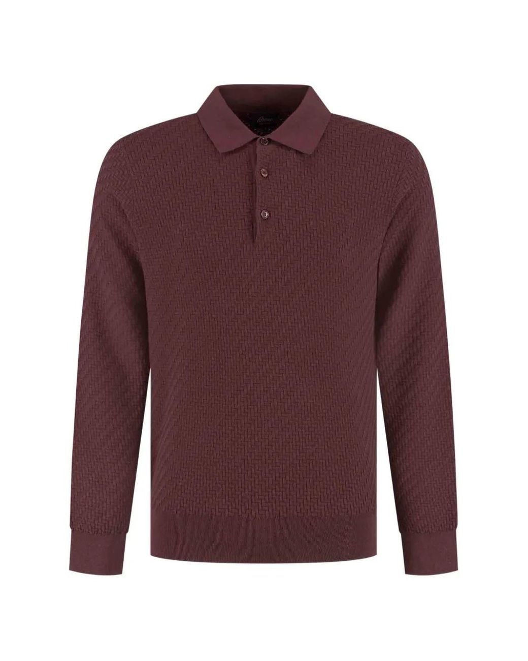 Brioni Purple Knitted Polo Shirt for men