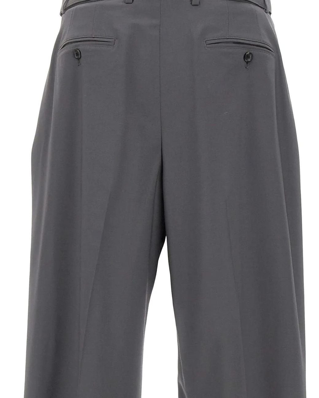 Emporio Armani Gray Pleated-Design Trousers for men