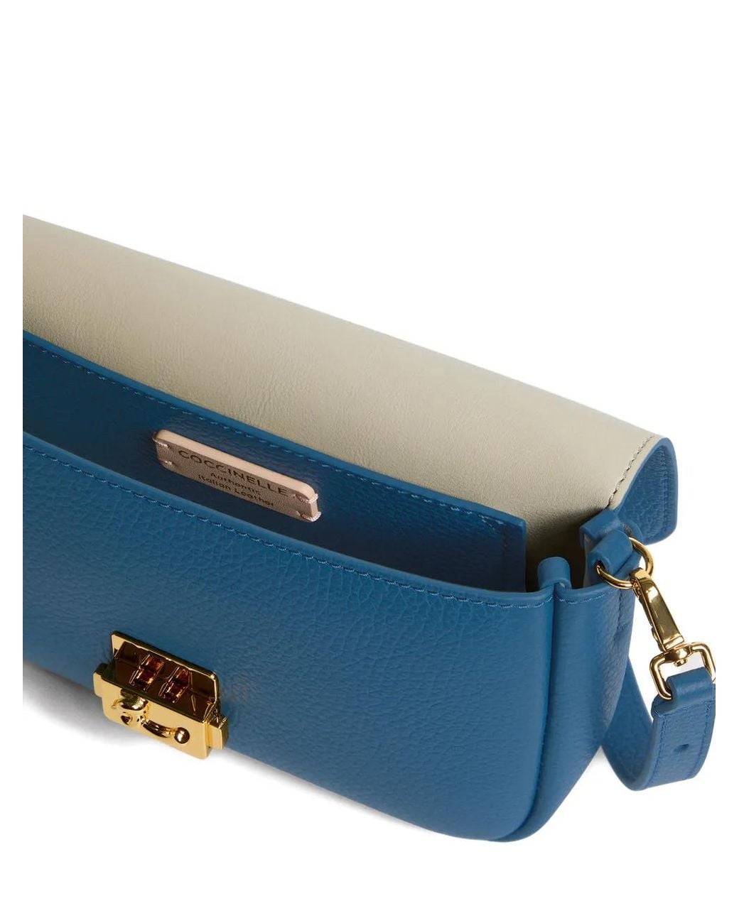 Coccinelle Blue Mini Logo-Plaque Shoulder Bag