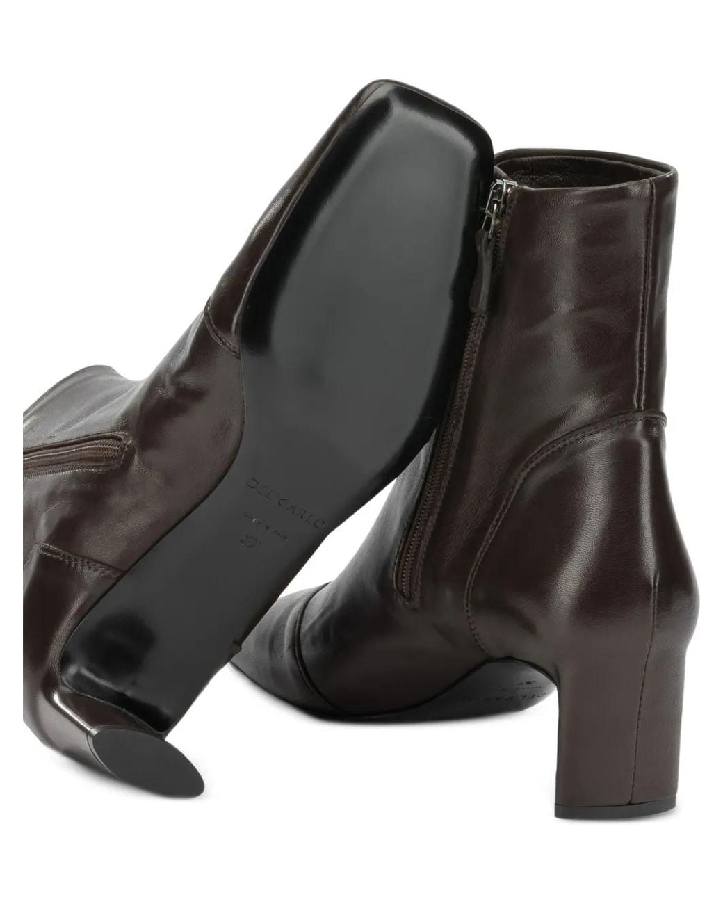 Roberto Del Carlo Brown Square-Toe Ankle Boots