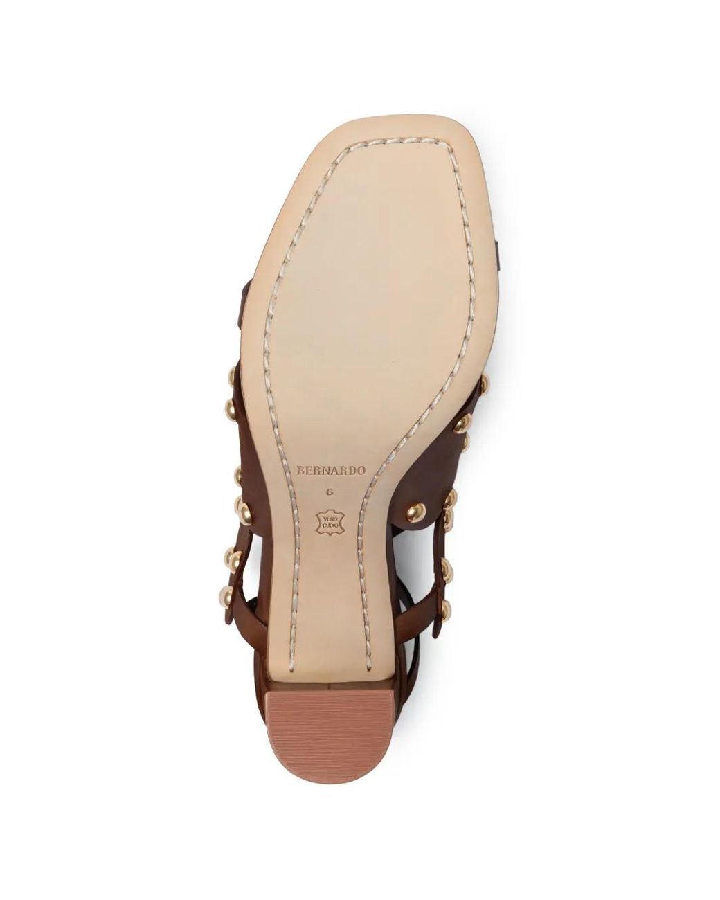 Bernardo Brown New Moon Studded Heeled Sandals