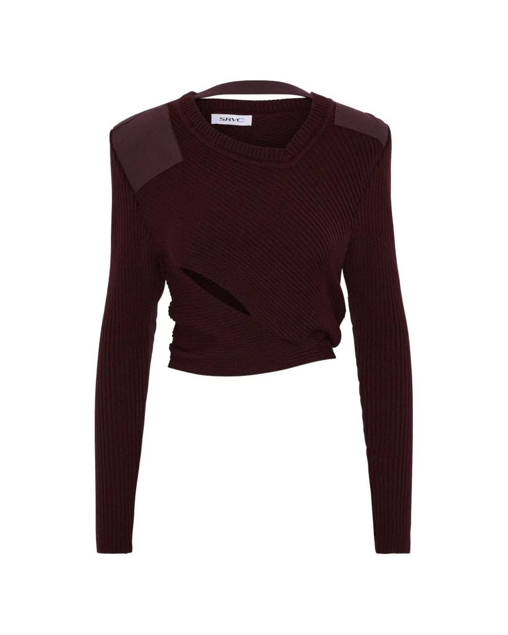Pull Côtelé Marshal À Découpes SRVC Studio en coloris Red