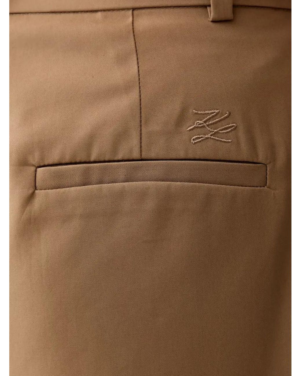 Karl Lagerfeld Natural Tie-Waist Pleated Trousers
