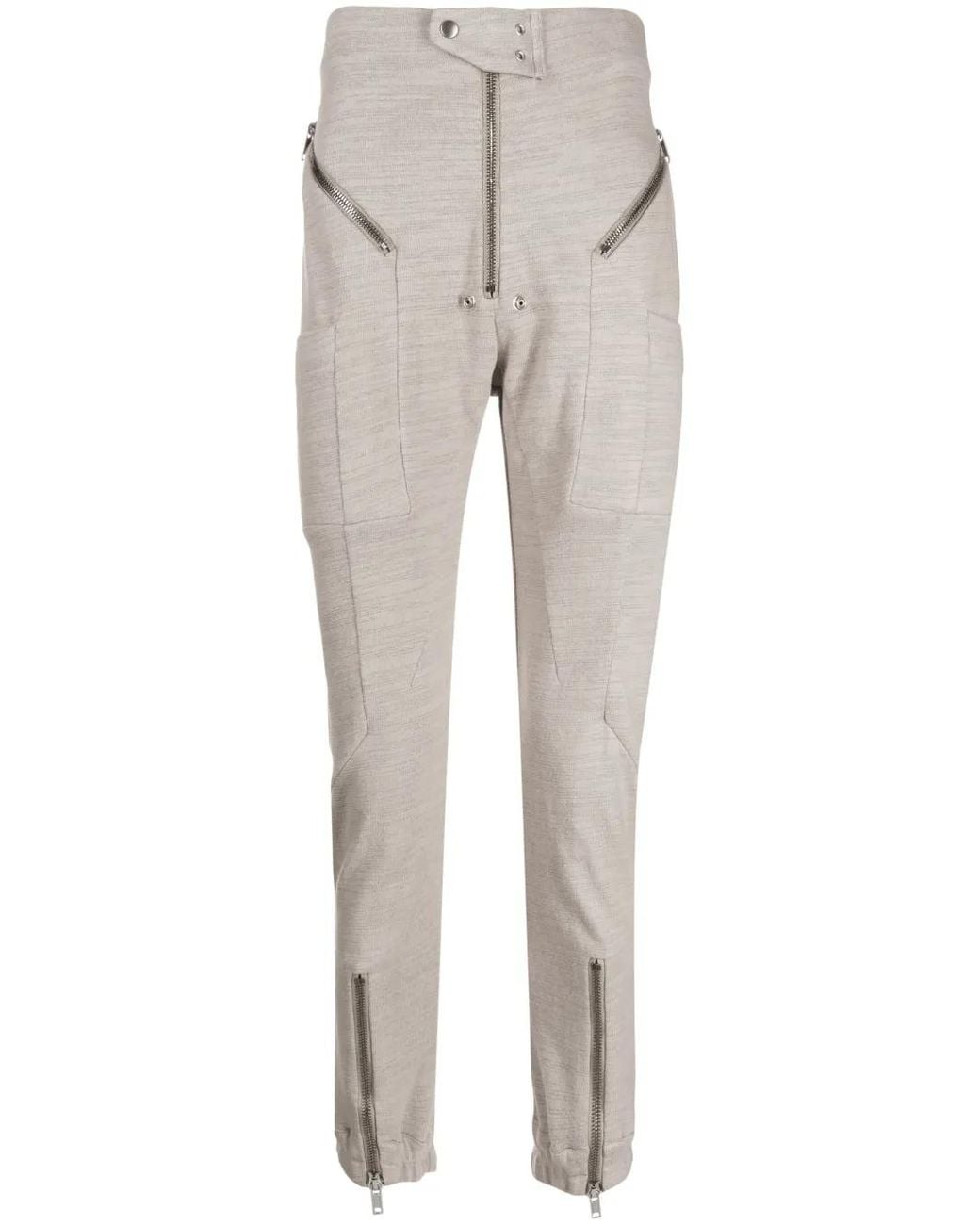 Rick Owens Gray Decorative-Zip Cotton Trousers for men