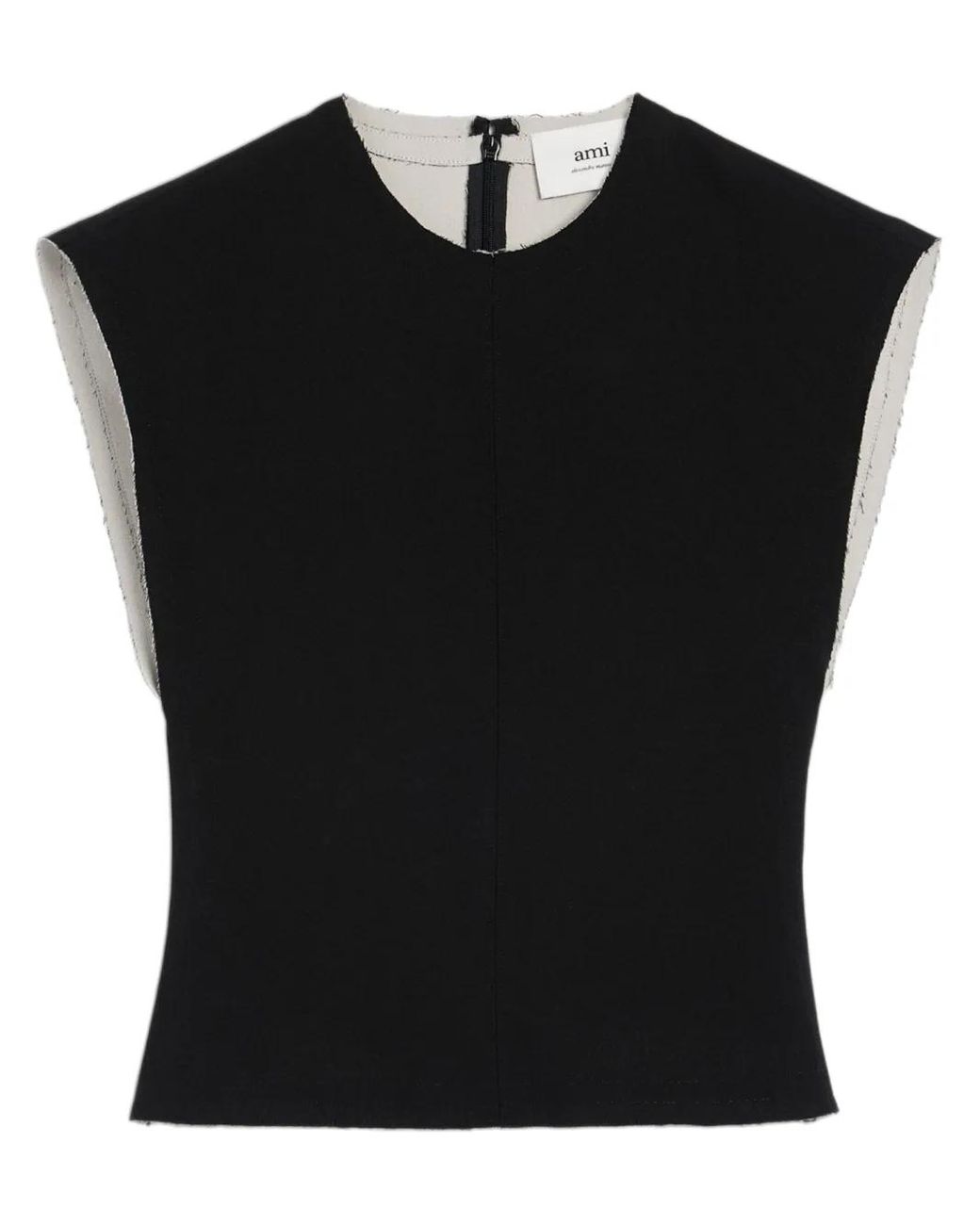 AMI Black Sleeveless Top