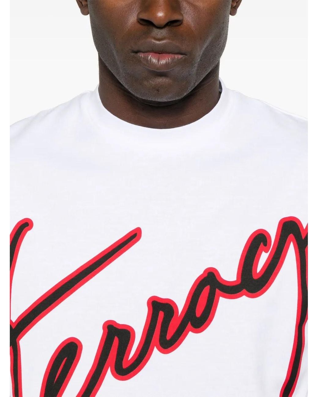 Ferragamo White T-Shirt With Printed Logo for men