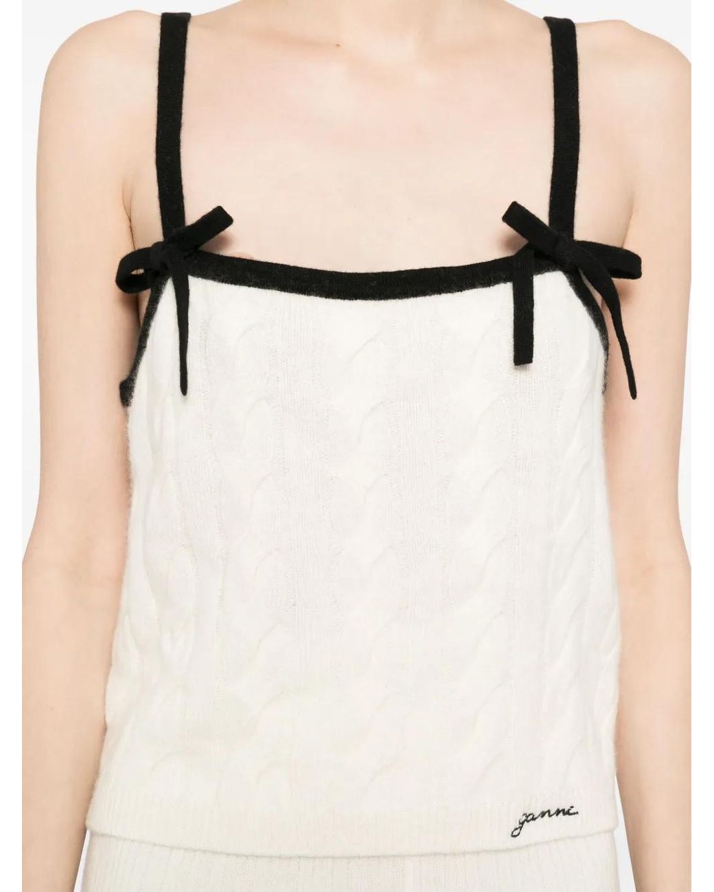 Ganni Natural Bow Detailing Vest