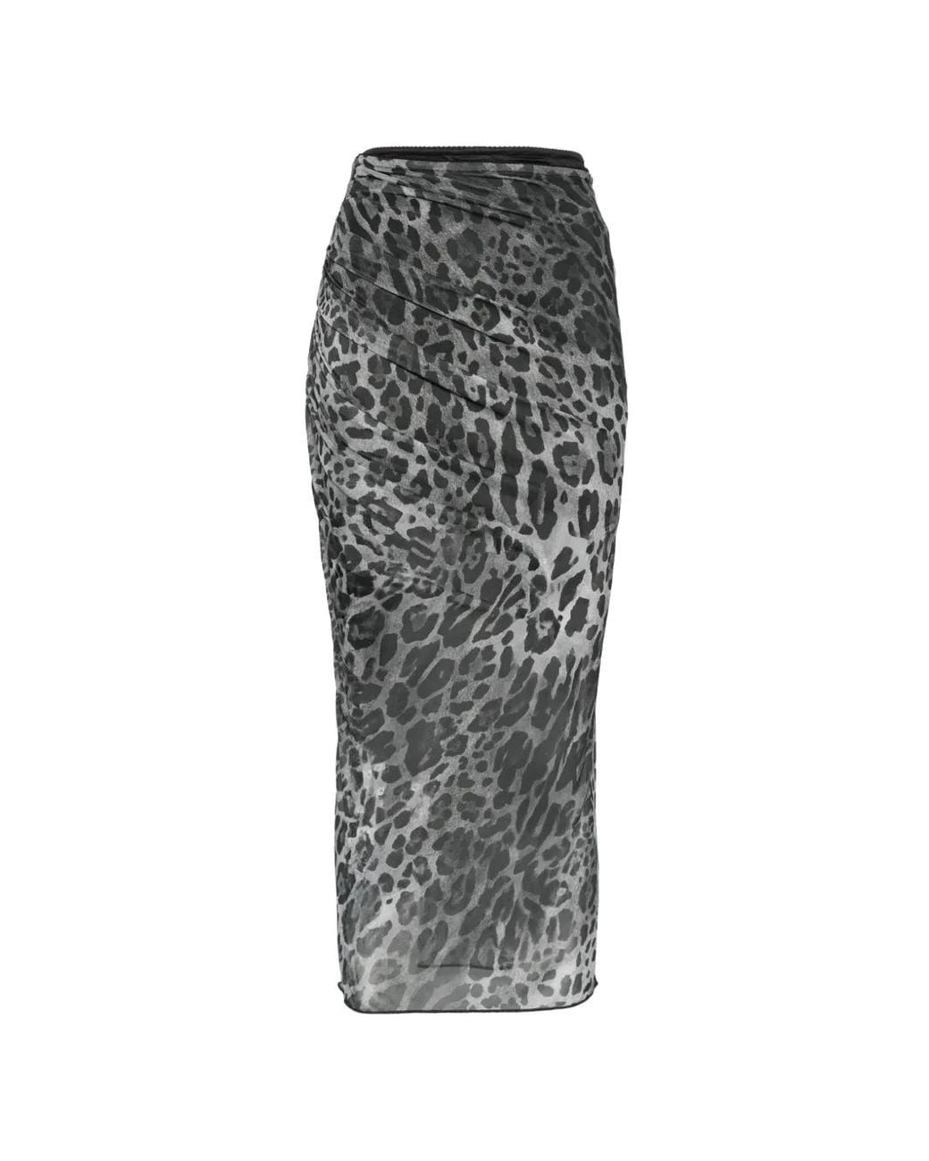 Aniye By Gray Lulù Leopard-Print Ruched Midi Skirt