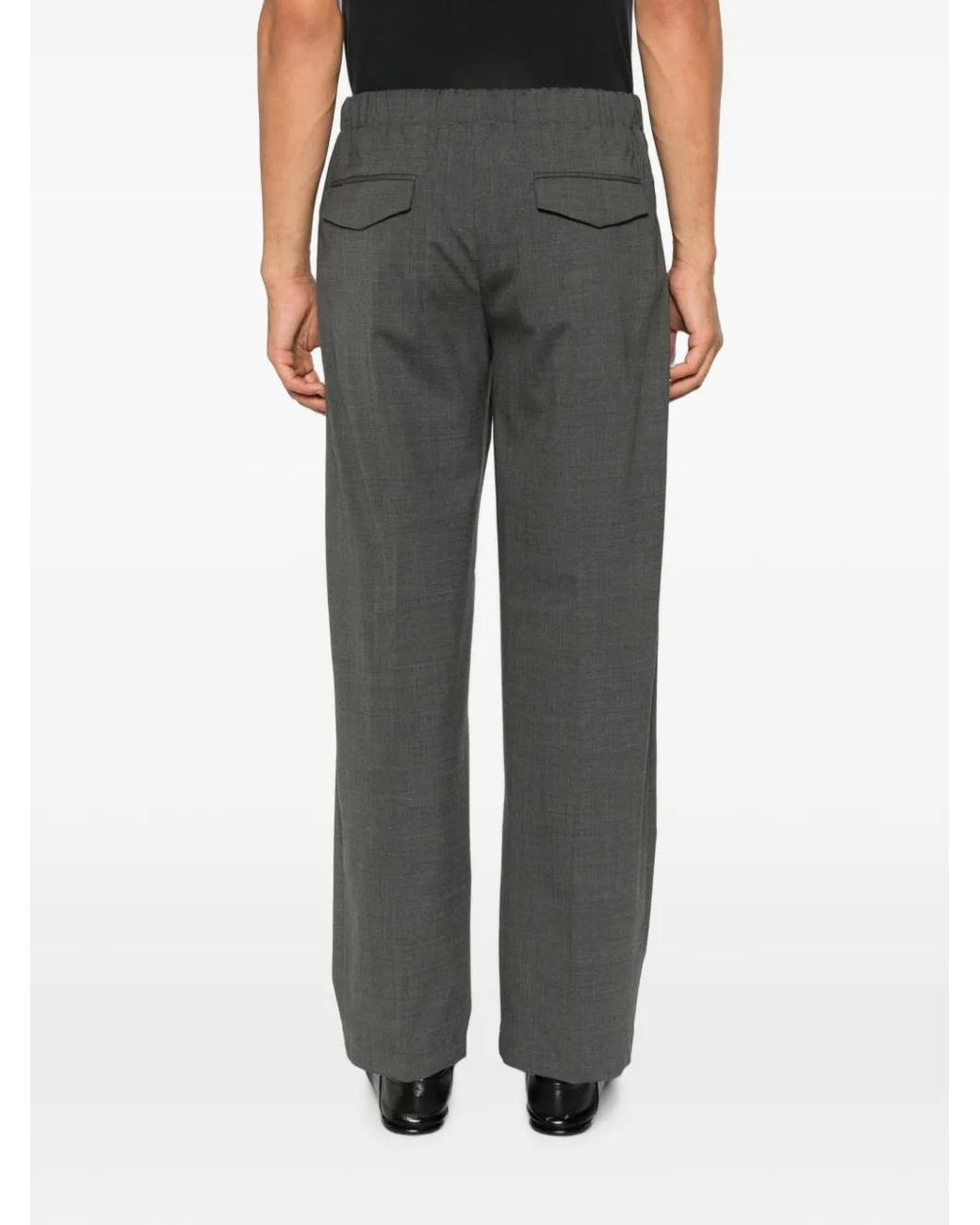Lardini Gray Elasticated-Waistband Trousers for men