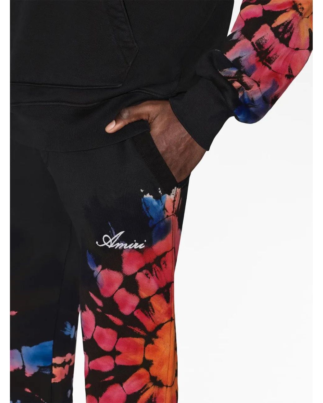 Amiri Black Tie-Dye-Print Track Pants for men