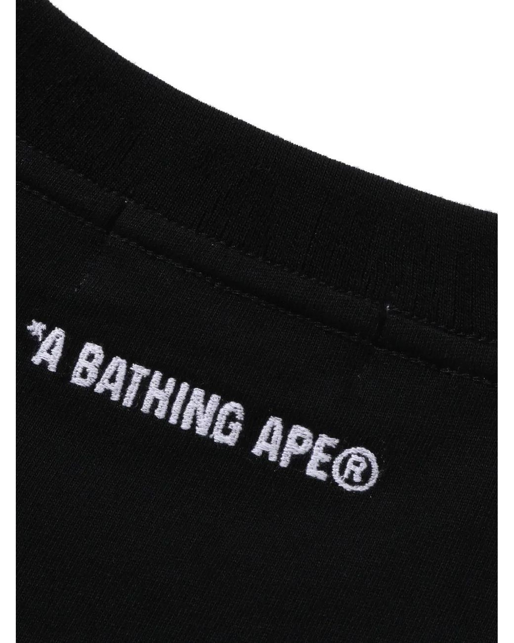 A Bathing Ape Black Long-Sleeve Logo-Patch Sweater for men
