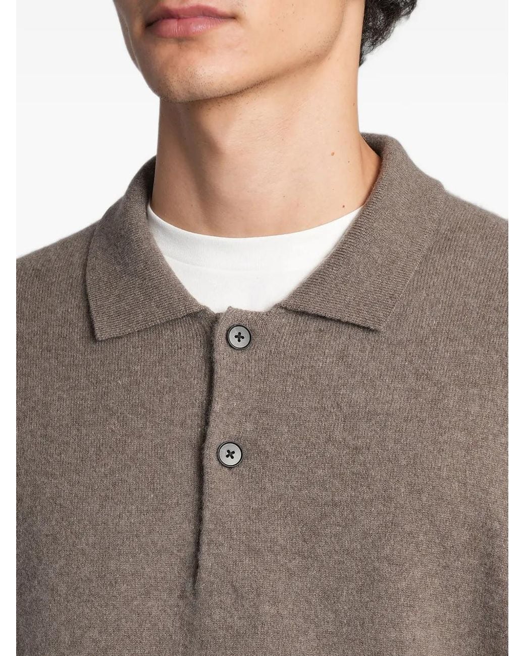 Ssstein Gray Long-Sleeved Polo Shirt for men