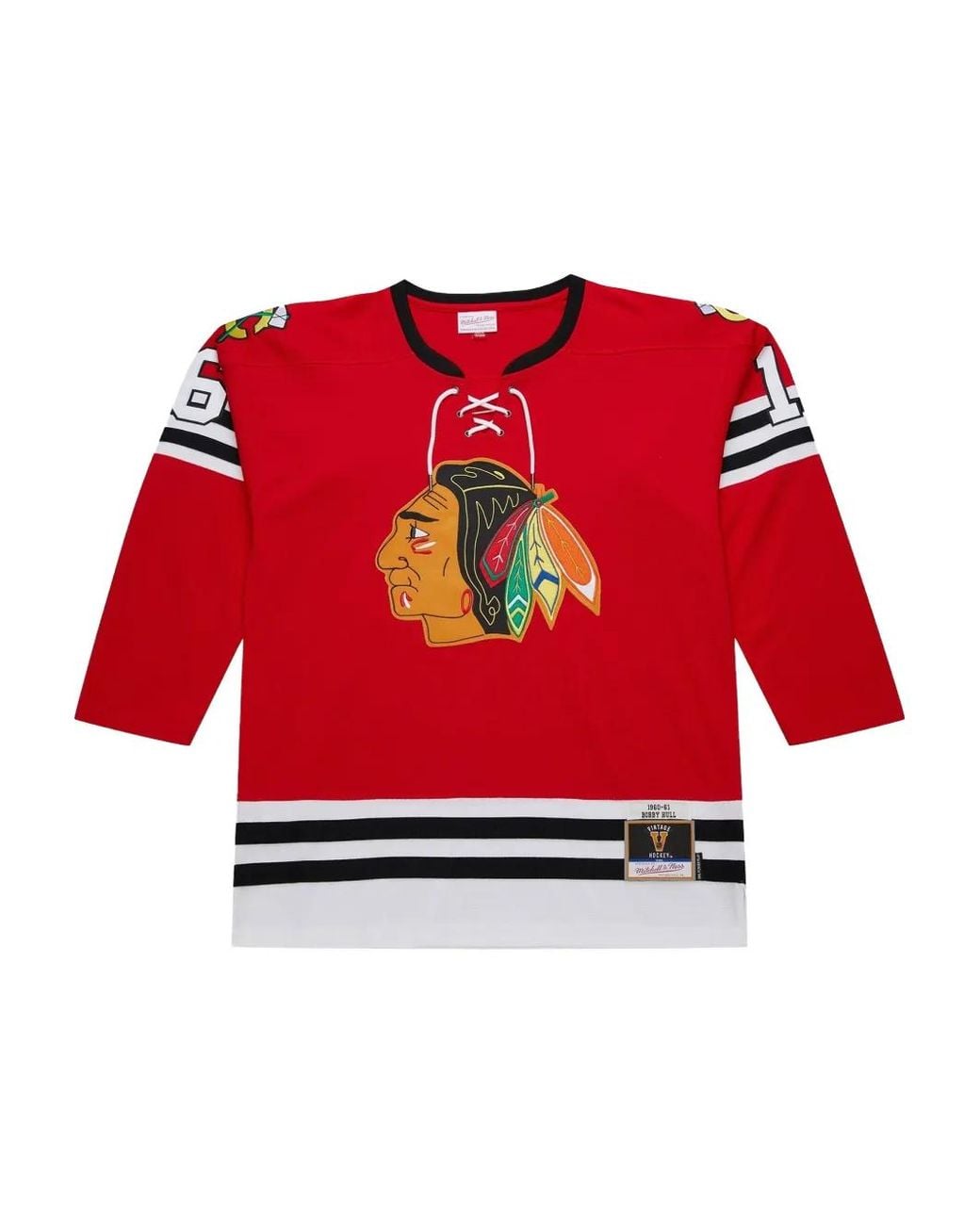 Mitchell & Ness Red 1960 Chicago Blackhawks Dark Hockey Jersey T-Shirt for men